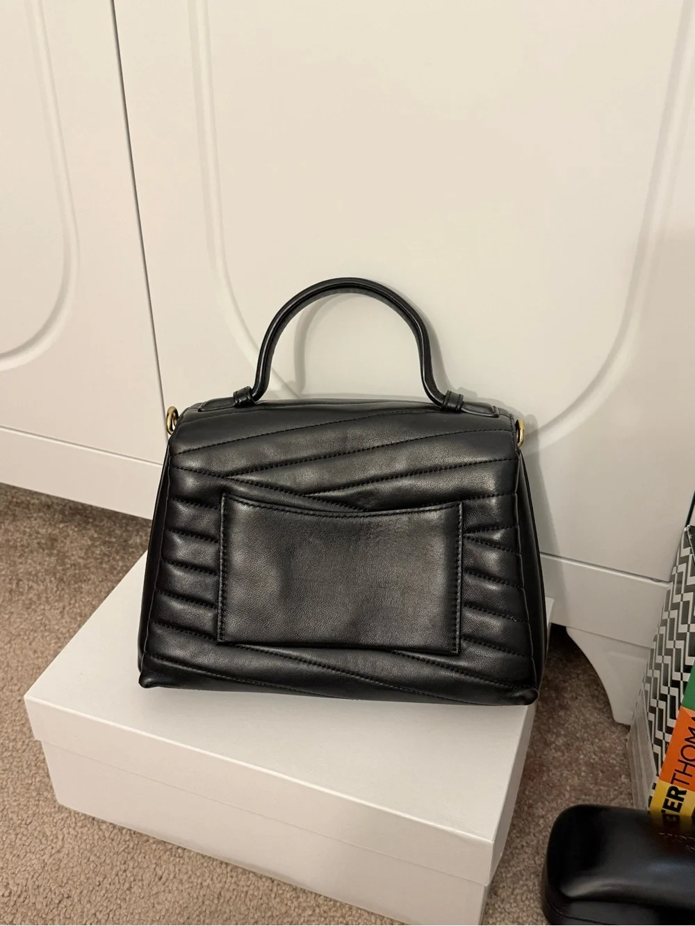 Tory Burch Kira Black Quilted Top-Handle and Crossbody Women's Bag